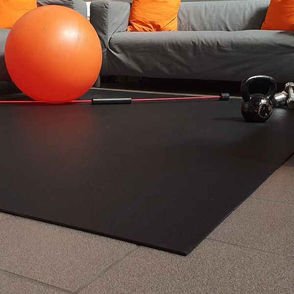 Gymex Tappetino Fitness Xxl Fullsize, Extra Large, Arrotolabile, Per Yoga, Sport E Fitness 240X240Cm Nero-image