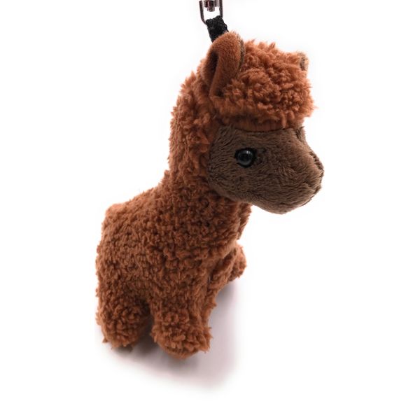 Onwomania Peluche / Coccolone / Portachiavi In Tessuto Animale Alpaca Marrone In Piedi Pako 20 Cm-image