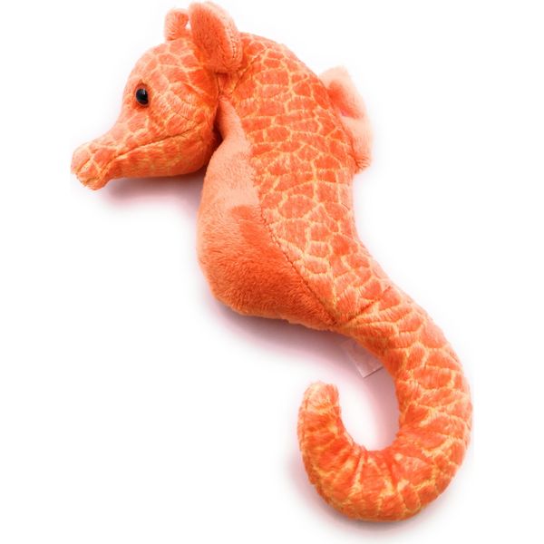 Onwomania Peluche In Tessuto Animale Cavalluccio Marino Arancione Ippocampo 23 Cm-image