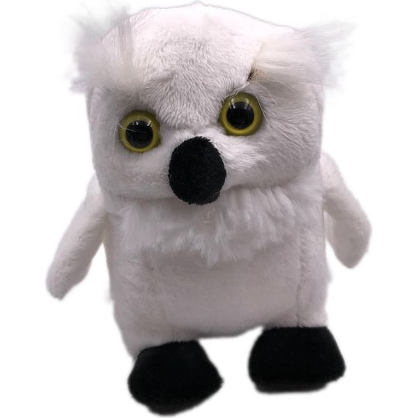 Onwomania Peluche In Tessuto Animale Gufo Della Neve Occhi Grandi Bianco 14 Cm-image