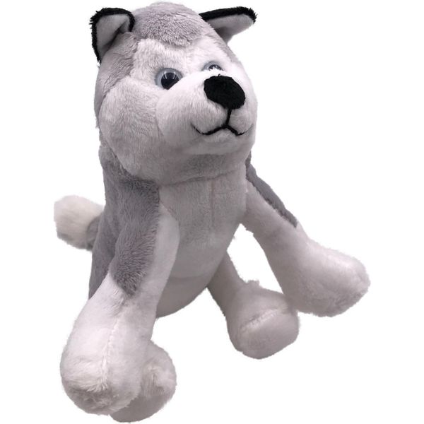 Onwomania Peluche Husky Cane Seduto Occhi Blu 15 Cm-image