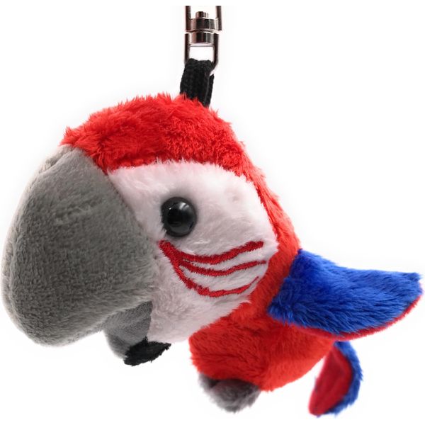 Onwomania Peluche / Coccolone / Portachiavi In Tessuto Animale Pappagallo Rosso Uccello 13 Cm-image