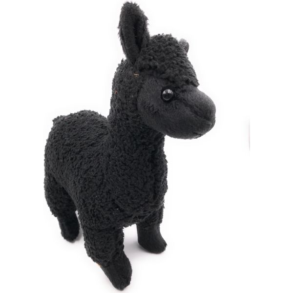 Onwomania Peluche In Tessuto Animale Alpaca Nero In Piedi Pako 20 Cm-image