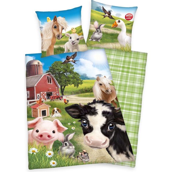 Biancheria Da Letto Con Animali Della Fattoria Herding Farm World 135 X 200 Cm 100% Cotone-image