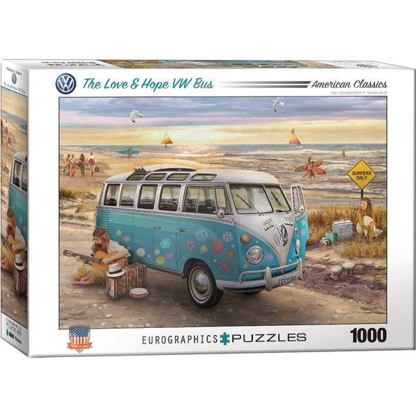 Puzzle Da 1000 Pezzi - Puzzle - L'autobus Vw Love & Peace + Set Deluxe Di 3 Accessori Per Puzzle-image