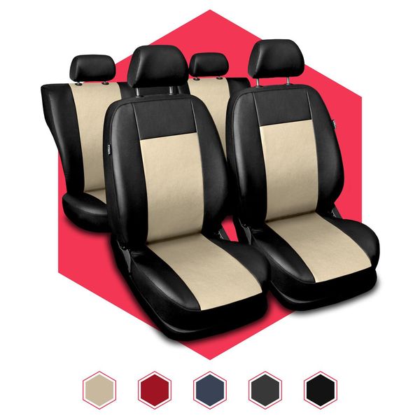 Coprisedili Auto Coprisedili Universali Tappetino Per Sedili Auto Coprisedili In Pelle Sintetica Beige-image