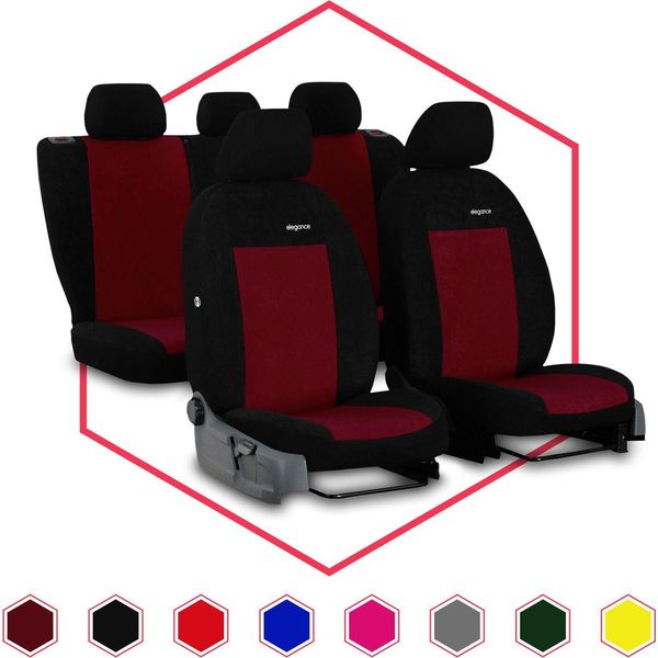 Coprisedili Auto Coprisedili Universali Per Renault Clio Iii Set Rosso Scuro-image