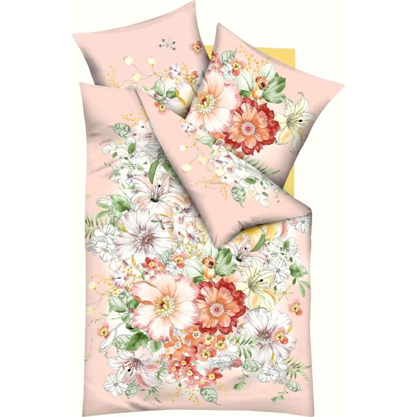 Kaeppel Biancheria Da Letto In Raso Abigail 135X200 + 80X80 Cm Pesca-image