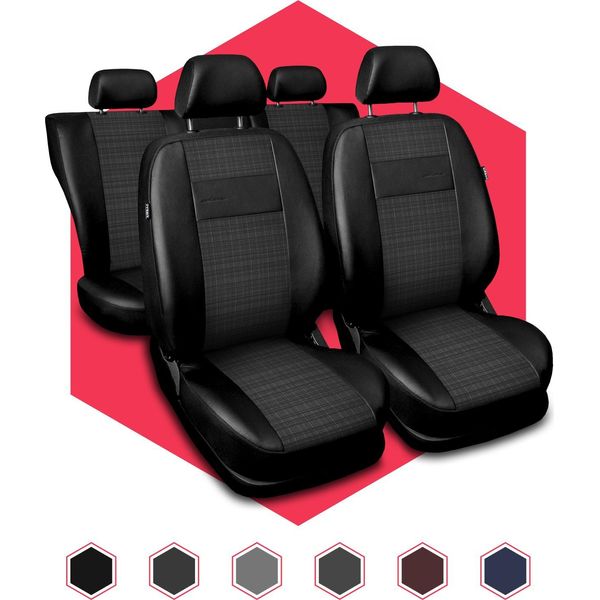 Coprisedili Auto Coprisedili Universali Tappetino Per Sedili Auto Coprisedili In Pelle Sintetica Grigio-image