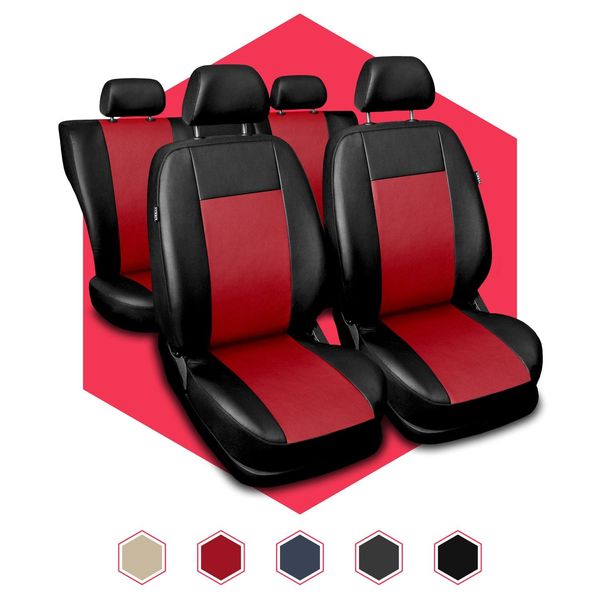 Coprisedili Auto Coprisedili Universali Tappetino Per Sedili Auto Coprisedili Auto In Pelle Sintetica Rosso-image