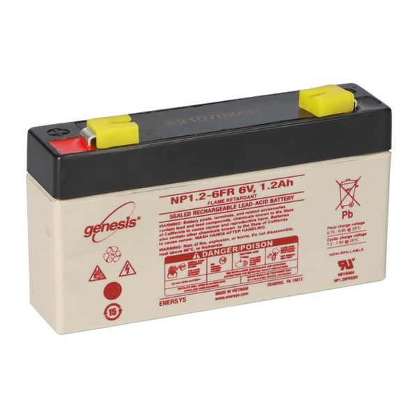 Batteria Enersys Genesis NP1.2-6 6V 1,2Ah 4,8Mm Faston Agm-image