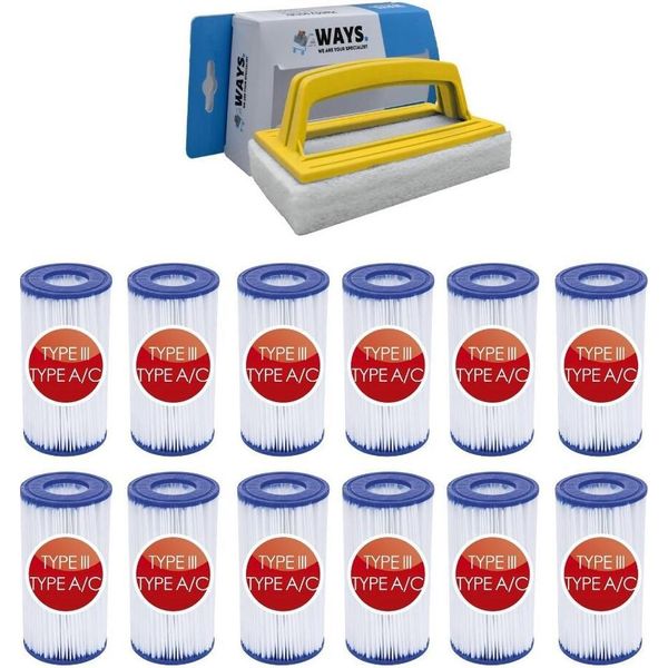 Bestway - Filtro Di Tipo Iii Adatto Alla Pompa Filtro 58389 - 12 Pezzi & Spazzola Ways-image