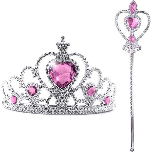 Set Di Corona Da Principessa E Bacchetta Magica, Accessori Scintillanti Per Bambine-image