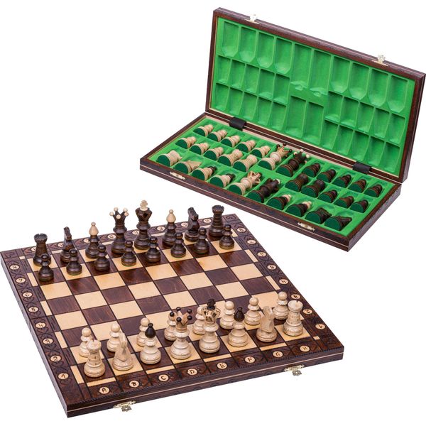 Set Di Scacchi In Legno Ambasador Ag - Scacchiera 53 X 53 Cm & Pezzi Degli Scacchi-image