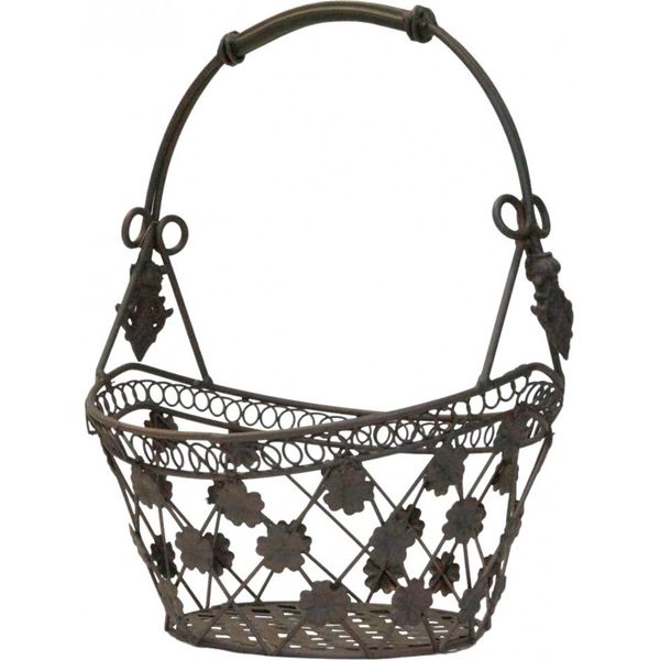 Cestino Con Manico Tecla Medio Ca. 36 Cm - Decorazione Da Giardino-image