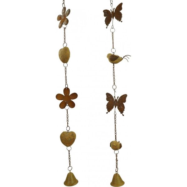 Appendino Uccello/Farfalla E Cuore/Fiore Circa 105 Cm Set Di 2 - Decorazione-image