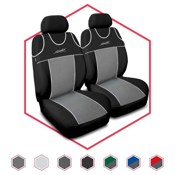 Coprisedili Auto Set Coprisedili Universali Per Hyundai I10 Grigio Stilo P2-image