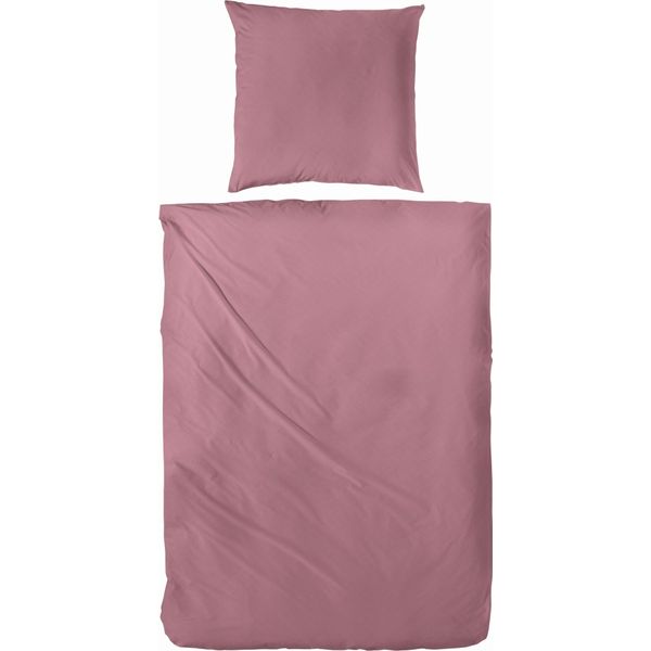 Set Di Biancheria Da Letto In Raso Hahn Maco 2 Pezzi, Finta Tinta Unita Con Motivo Sottile, Biancheria Da Letto Termoregolante Per Tutto L'anno, Morbida Ed Elegantemente Lucida, Palissandro 155X220 Cm + 80X80 Cm-image