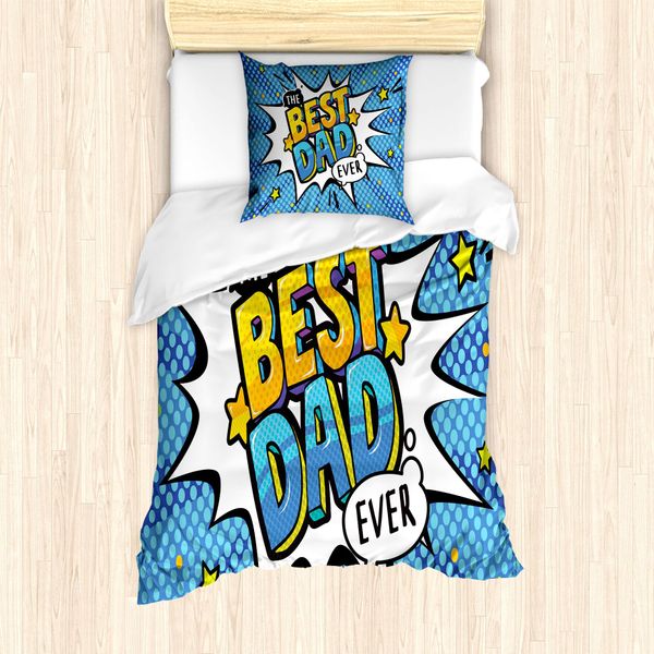 Abakuhaus Set Copripiumino Per Letto Singolo, Pop Art Fumetto, Antiacaro, Adatto A Chi Soffre Di Allergie, Con Federa, 135 Cm X 200 Cm - 80 X 80 Cm, Sky Blue Yellow-image