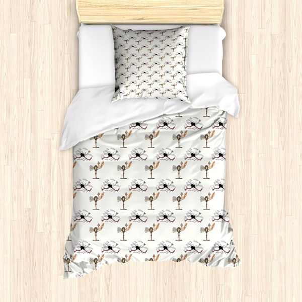 Abakuhaus Set Copripiumino Per Letto Singolo, Personaggi Stravaganti E Colorati, Antiacaro, Adatto A Chi Soffre Di Allergie, Con Federa, 135 Cm X 200 Cm - 80 X 80 Cm, Multicolore-image