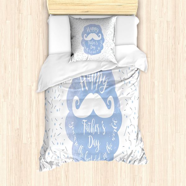 Abakuhaus Set Copripiumino Per Letto Singolo Per La Festa Del Papà, Sei Il Papà Migliore, Antiacaro, Adatto A Chi Soffre Di Allergie, Con Federa, 135 Cm X 200 Cm - 80 X 80 Cm, Blu Ceil Blau-image