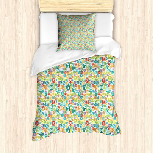 Abakuhaus Set Copripiumino Per Letto Singolo, Quadrati Irregolari, Antiacaro, Adatto A Chi Soffre Di Allergie, Con Federa, 135 Cm X 200 Cm - 80 X 80 Cm, Multicolore-image