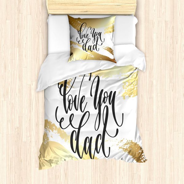 Abakuhaus Set Copripiumino Per Letto Singolo, Serie Paintbrush, Antiacaro E Anallergico, Con Federa, 135 Cm X 200 Cm - 80 X 80 Cm, Sabbia, Marrone, Bianco-image