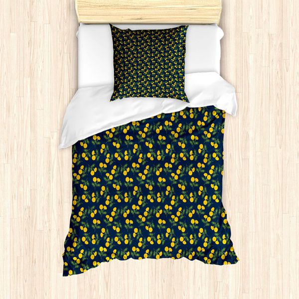 Abakuhaus Set Copripiumino Per Letti Singoli, Motivo Garofani, Antiacaro, Adatto A Chi Soffre Di Allergie, Con Federa, 135 Cm X 200 Cm - 80 X 80 Cm, Verde Multicolore-image