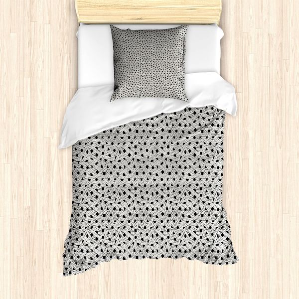 Abakuhaus Set Copripiumino Orient Per Letti Singoli, Motivi Geometrici Sparsi, Antiacaro, Adatto A Chi Soffre Di Allergie, Con Federa, 135 Cm X 200 Cm - 80 X 80 Cm, Grigio Antracite Eggshell-image