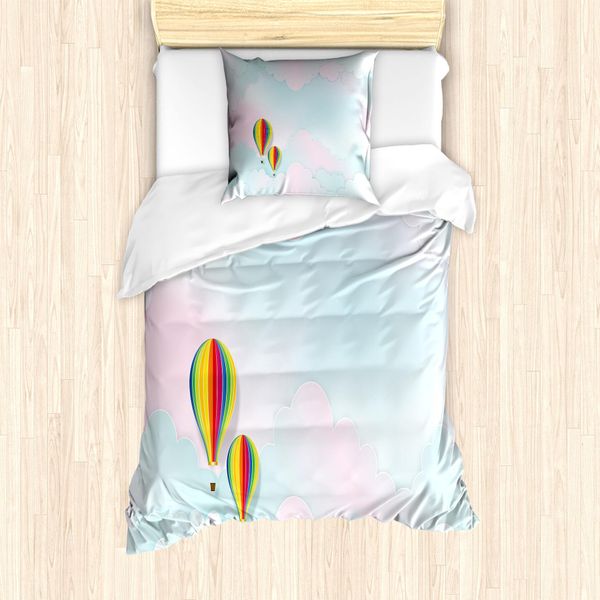 Abakuhaus Set Copripiumino Per Letto Singolo, Dreamy Gradient Sky, Antiacaro E Anallergico, Con Federa, 135 Cm X 200 Cm - 80 X 80 Cm, Multicolore-image