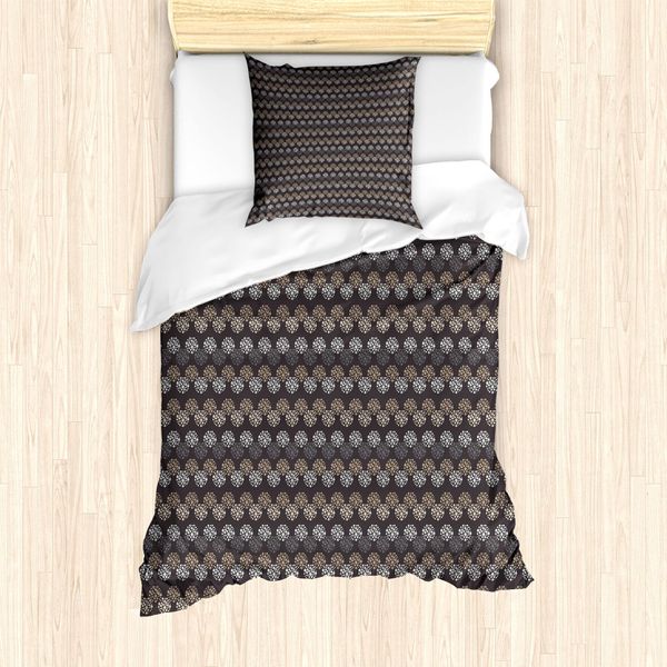 Abakuhaus Set Copripiumino Astratto Per Letti Singoli, Motivo A Pois, Antiacaro, Adatto A Chi Soffre Di Allergie, Con Federa, 135 Cm X 200 Cm - 80 X 80 Cm, Color Tortora E Multicolore-image