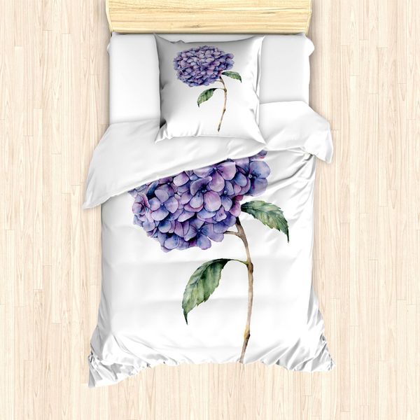 Abakuhaus Set Copripiumino Per Letto Singolo, Dipinto Con Fiori, Antiacaro, Adatto A Chi Soffre Di Allergie, Con Federa, 135 Cm X 200 Cm - 80 X 80 Cm, Multicolore-image
