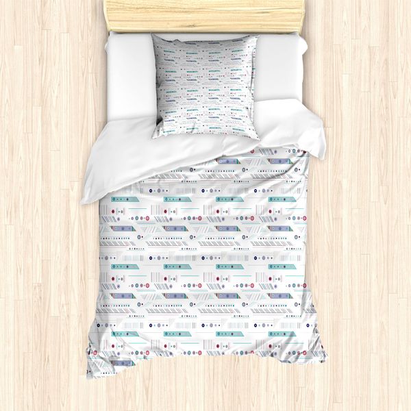 Abakuhaus Set Copripiumino Pfeil Per Letti Singoli, Motivi Geometrici Moderni, Antiacaro, Adatto A Chi Soffre Di Allergie, Con Federa, 135 Cm X 200 Cm - 80 X 80 Cm, Multicolore-image