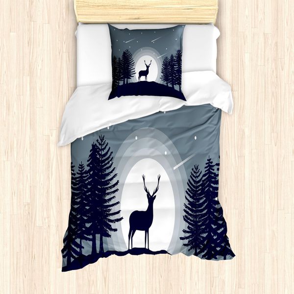Abakuhaus Wild Jagen Set Copripiumino Per Letti Singoli, Mystic Wild Animal, Antiacaro, Adatto A Chi Soffre Di Allergie, Con Federa, 135 Cm X 200 Cm - 80 X 80 Cm, Violet Blue Purpleblue-image