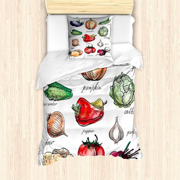 Set Copripiumino Abakuhaus Per Letti Singoli, Articolo Sketchy Hand Drawn, Antiacaro, Adatto A Chi Soffre Di Allergie, Con Federa, 135 Cm X 200 Cm - 80 X 80 Cm, Multicolore-image