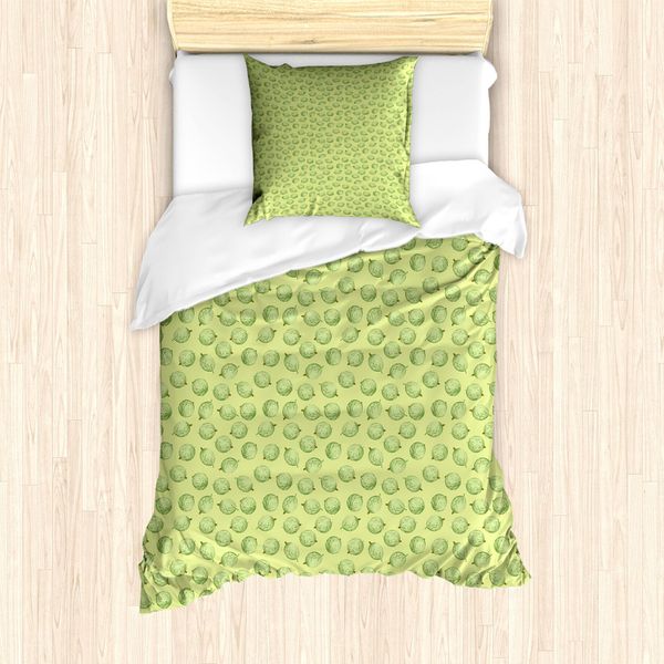 Abakuhaus Set Copripiumino Per Letti Singoli, Tasty Exotische Stachelbeeren, Antiacaro, Adatto A Chi Soffre Di Allergie, Con Federa, 135 Cm X 200 Cm - 80 X 80 Cm, Verde Reseda-image