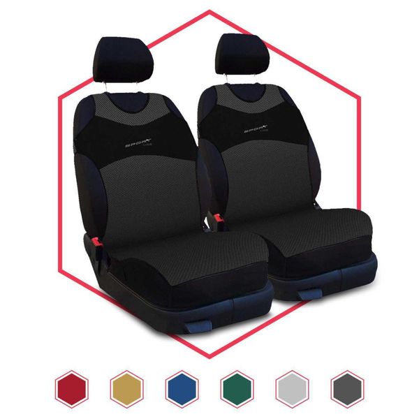 Coprisedili Auto Coprisedili Auto Universali Set Grigio 1+1 Per Hyundai Santa Fe-image