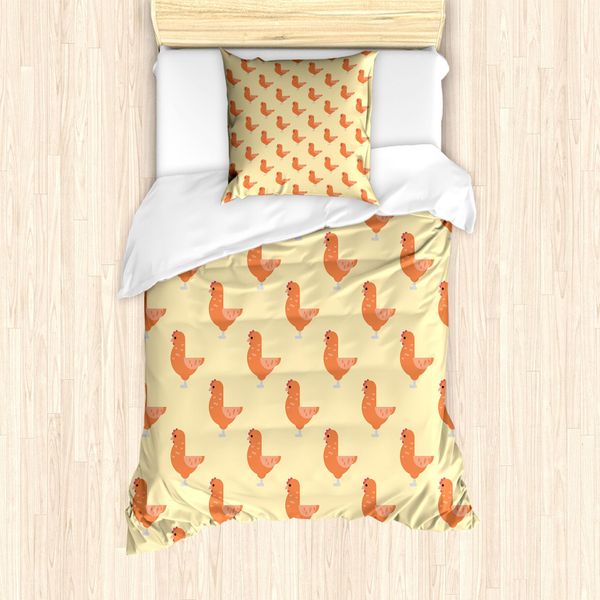 Abakuhaus Set Copripiumino Per Letto Singolo, Haustierweg Symmetry, Antiacaro, Adatto A Chi Soffre Di Allergie, Con Federa, 135 Cm X 200 Cm - 80 X 80 Cm, Giallo Salmone-image