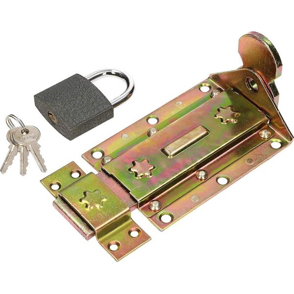 Kotarbau® Bullone Di Bloccaggio 180 Mm + Lucchetto Solido Diritto Giallo Zincato Universale-image