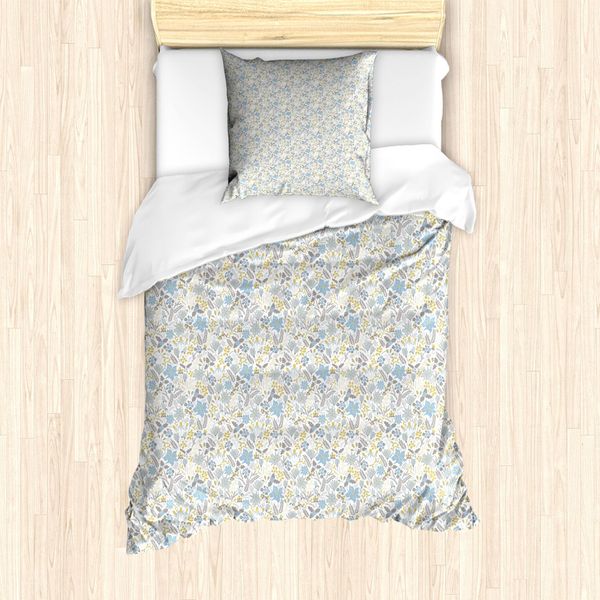 Abakuhaus Set Copripiumino Botanico Per Letti Singoli, Fiori Selvatici E Bacche, Antiacaro, Adatto A Chi Soffre Di Allergie, Con Federa, 135 Cm X 200 Cm - 80 X 80 Cm, Multicolore-image