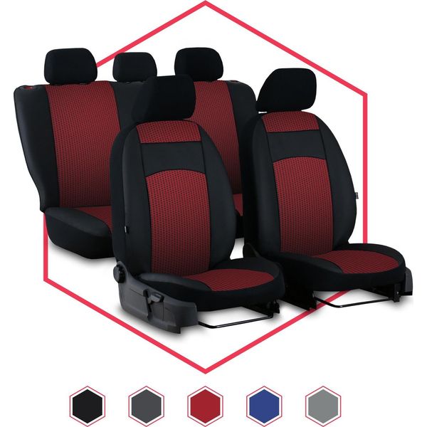 Coprisedili Auto Coprisedili Universali Per Volkswagen Jetta Iii Rosso Auto Set Di 3-image