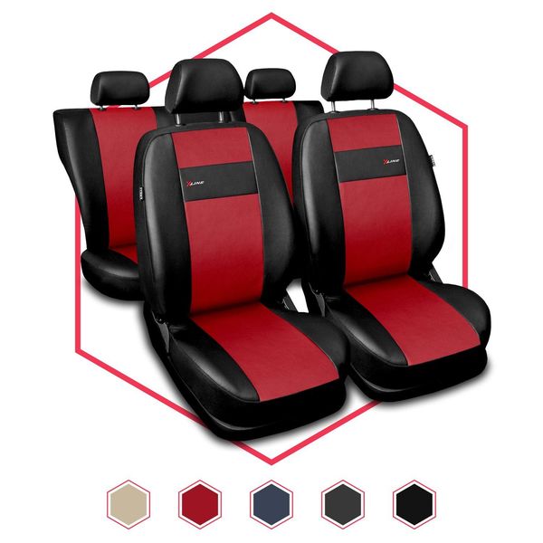 Coprisedili Auto Coprisedili Universali Set Di Coprisedili Auto Per Fiat Albea Rosso-image