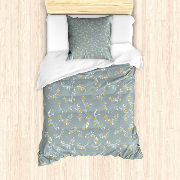 Abakuhaus Set Copripiumino Botanico Per Letti Singoli, Tema Giardino Estivo, Antiacaro, Adatto A Chi Soffre Di Allergie, Con Federa, 135 Cm X 200 Cm - 80 X 80 Cm, Multicolore-image