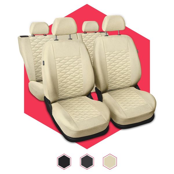 Coprisedili Auto Coprisedili Universali Tappetino Per Sedili Auto Coprisedili In Pelle Sintetica Beige-image