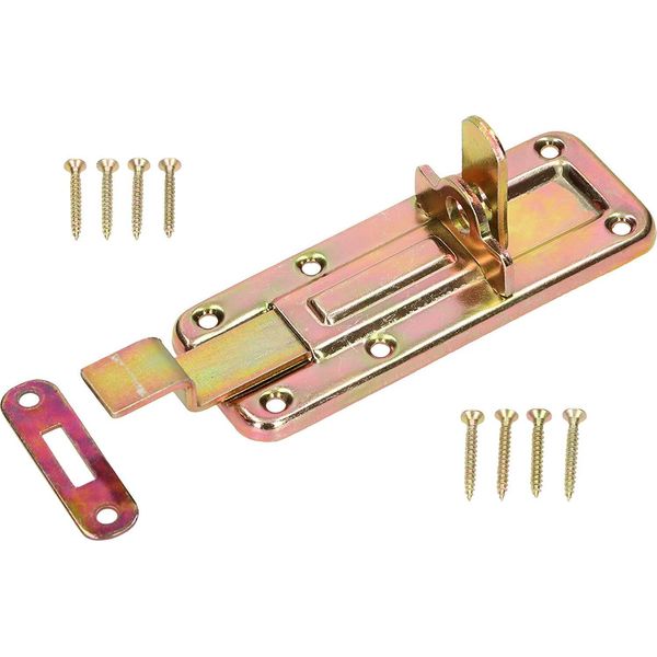Kotarbau® Catenaccio A Manovella 120 Mm Con Frontale Per Porte Zincato Giallo Zincato Universale-image