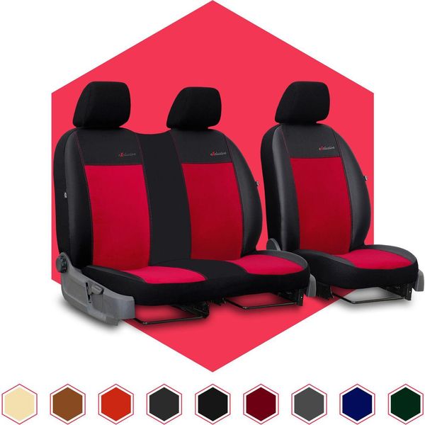Coprisedili Auto Coprisedili Universali Per Volkswagen Transporter T5 Rosso 1+2 Bus-image
