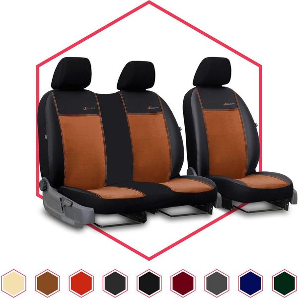 Coprisedili Auto Coprisedili Universali Per Opel Movano I Marrone 1+2 Bus-image
