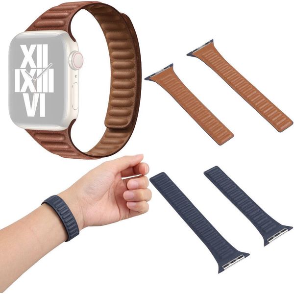 Per Apple Watch Series Ultra 1 + 2 49Mm 9 8 7 45Mm / 6 Se 5 4 44Mm / 3 2 1 42Mm Watch Strap Marrone Chiaro-image