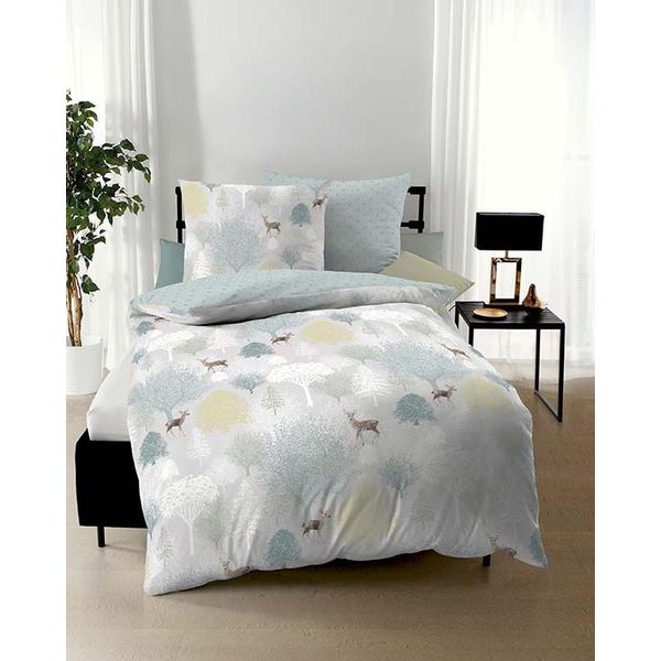 Kaeppel Biber Biancheria Da Letto Autunno Menta 155X220 Cm + 80X80 Cm-image
