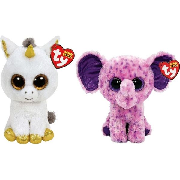 Ty - Animali Di Peluche - Beanie Boo - Unicorno Pegasus Ed Elefante Eva-image